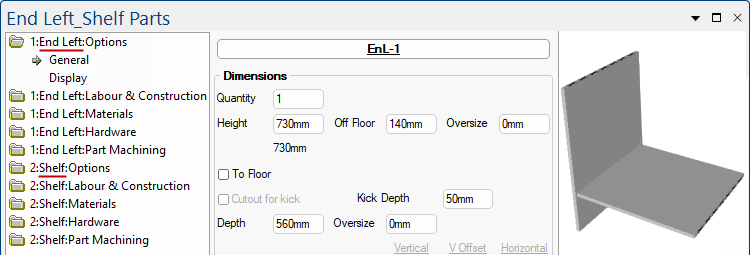 Menu options in Plan and 3D view